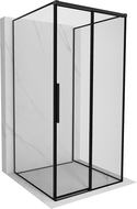 Mexen Rox-3S cabine de douche 3 parois coulissante droite 90 x 90 cm, cadre noir, noir - 8C2-090-090-70-70-3S-P