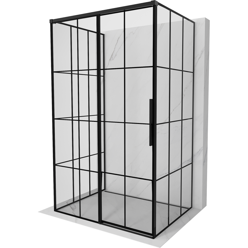 Mexen Rox-3S cabine de douche à 3 côtés, coulissante à gauche 115 x 70 cm, grille noire, noire - 8C2-115-070-70-77-3S-L