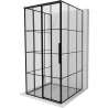 Mexen Rox-3S cabine de douche coulissante gauche 3 parois 95 x 95 cm, grille noire, noire - 8C2-095-095-70-77-3S-L