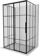 Mexen Rox-3S cabine de douche à 3 parois coulissante gauche 125 x 100 cm, grille noire, noire - 8C2-125-100-70-77-3S-L