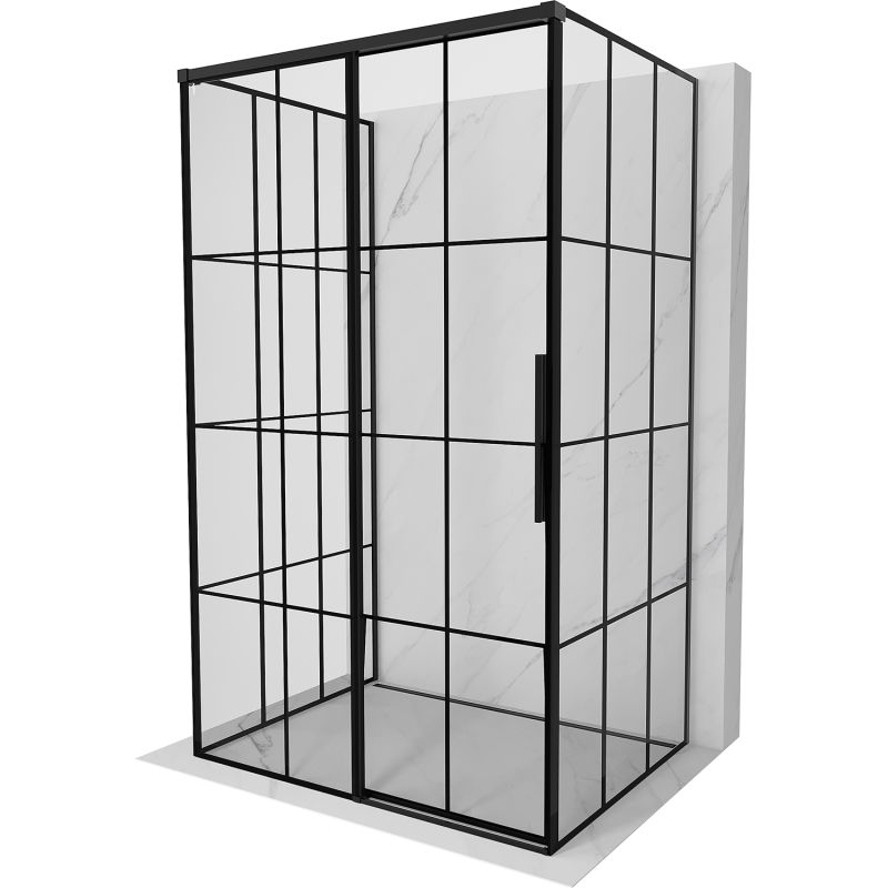 Mexen Rox-3S cabine de douche à 3 parois coulissante gauche 95 x 110 cm, grille noire, noir - 8C2-095-110-70-77-3S-L