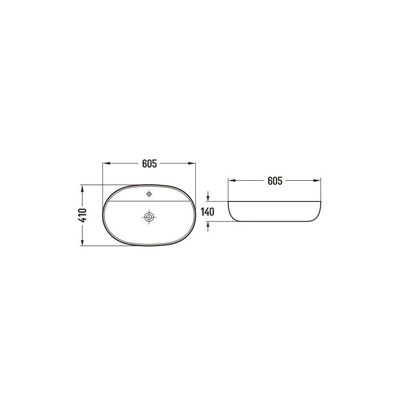 Mexen Adel lavabo à poser 60 x 41 cm, blanc - 22166000
