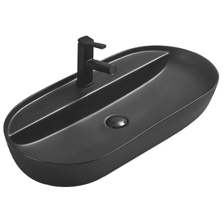 Mexen Adel lavabo à poser 80 x 40 cm, noir mat - 22168085