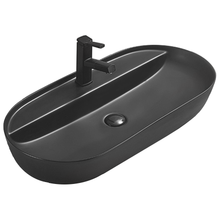 Mexen Adel lavabo sur plan 80 x 40 cm, noir mat - 22168085