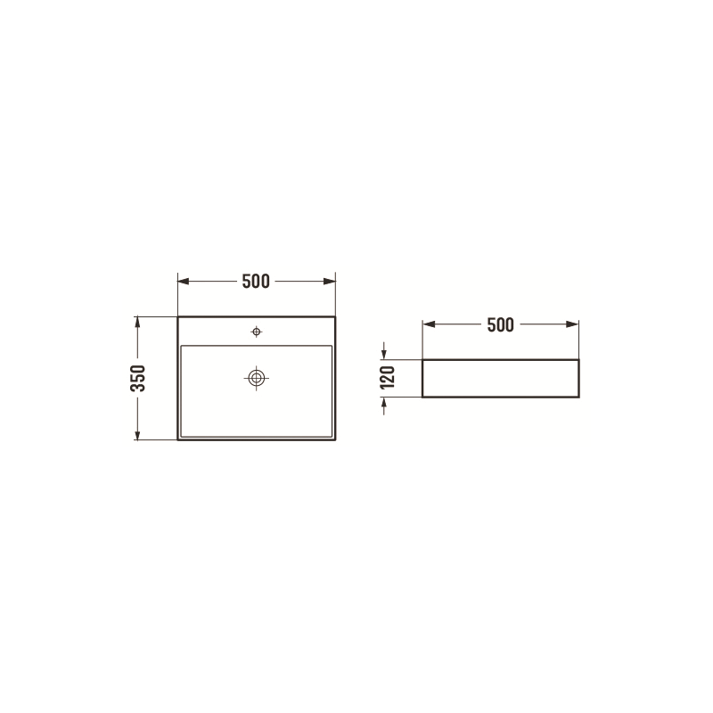 Mexen Blanca lavabo à poser 50 x 35 cm, noir mat - 21105085