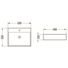 Mexen Blanca lavabo de comptoir 50 x 35 cm, Noir mat - 21105085