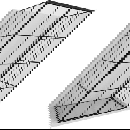 Mexen Rox-3S cabine de douche à 3 parois coulissante droite 100 x 85 cm, grille noire, noire - 8C2-100-085-70-77-3S-P