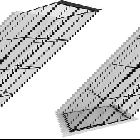 Mexen Rox-3S cabine de douche coulissante droite à 3 murs 110 x 110 cm, grille noire, noir - 8C2-110-110-70-77-3S-P