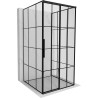 Mexen Rox-3S cabine de douche 3 parois coulissante droite 110 x 110 cm, grille noire, noire - 8C2-110-110-70-77-3S-P