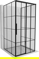 Mexen Rox-3S cabine de douche coulissante droite à 3 murs 110 x 110 cm, grille noire, noir - 8C2-110-110-70-77-3S-P