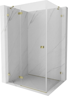 Mexen Lunar cabine de douche pivotante gauche 75 x 80 cm, transparent, dorée - 834-075-080-50-00-L