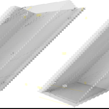 Mexen Lunar cabine de douche pivotante gauche 85 x 90 cm, transparente, or brossé - 834-085-090-55-00-L