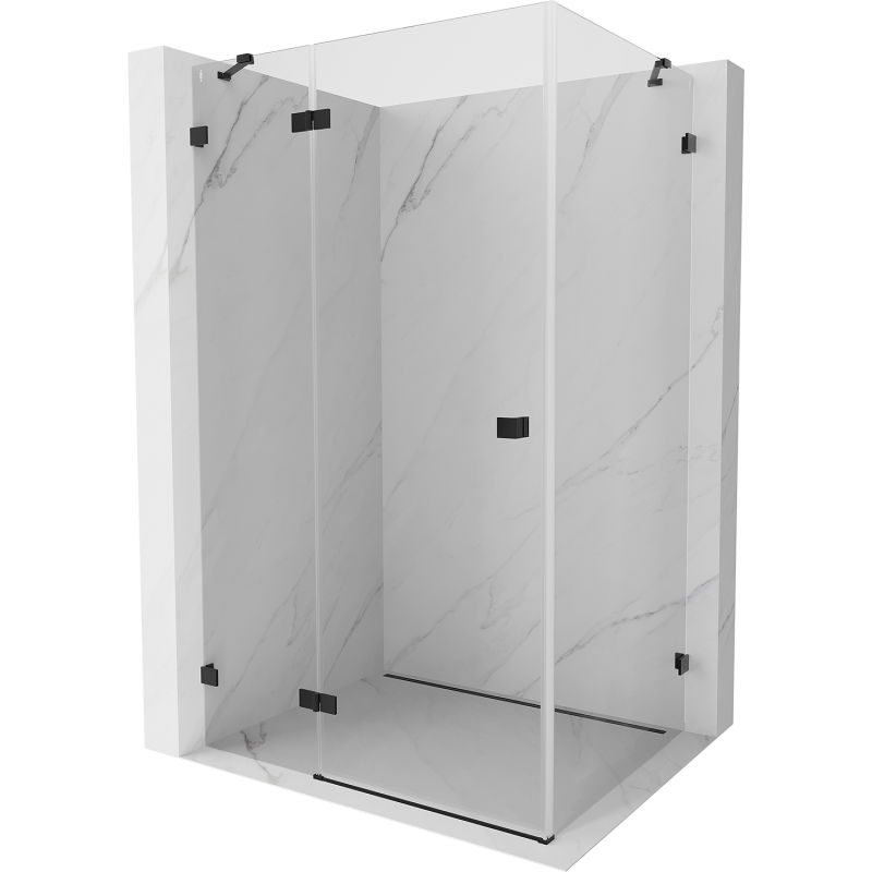 Mexen Lunar cabine de douche pivotante gauche 75 x 80 cm, transparente, noire - 834-075-080-70-00-L
