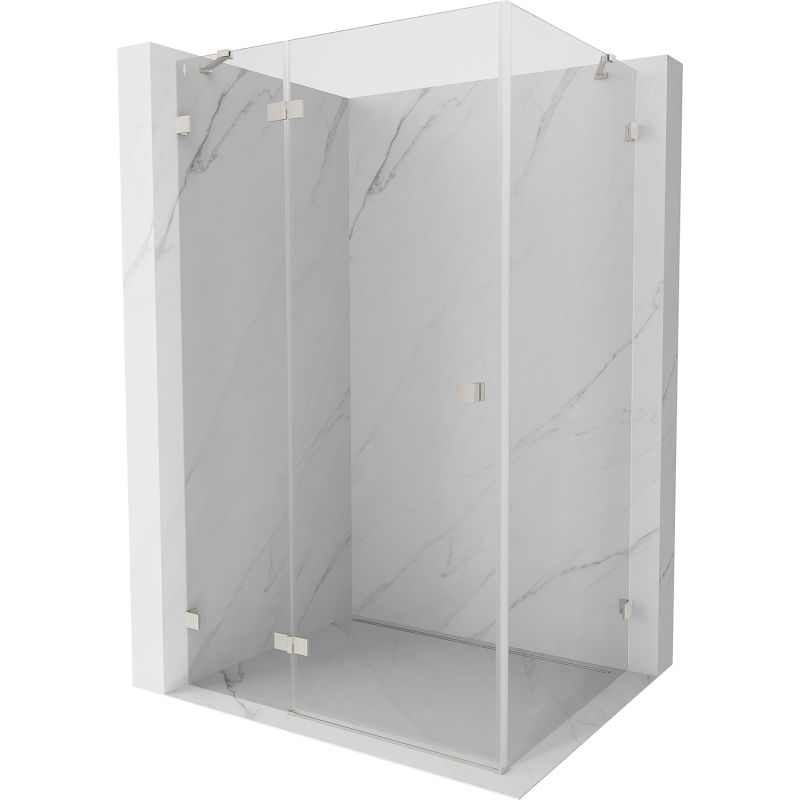 Mexen Lunar cabine de douche pivotante gauche 70 x 80 cm, transparent, nickel brossé - 834-070-080-97-00-L