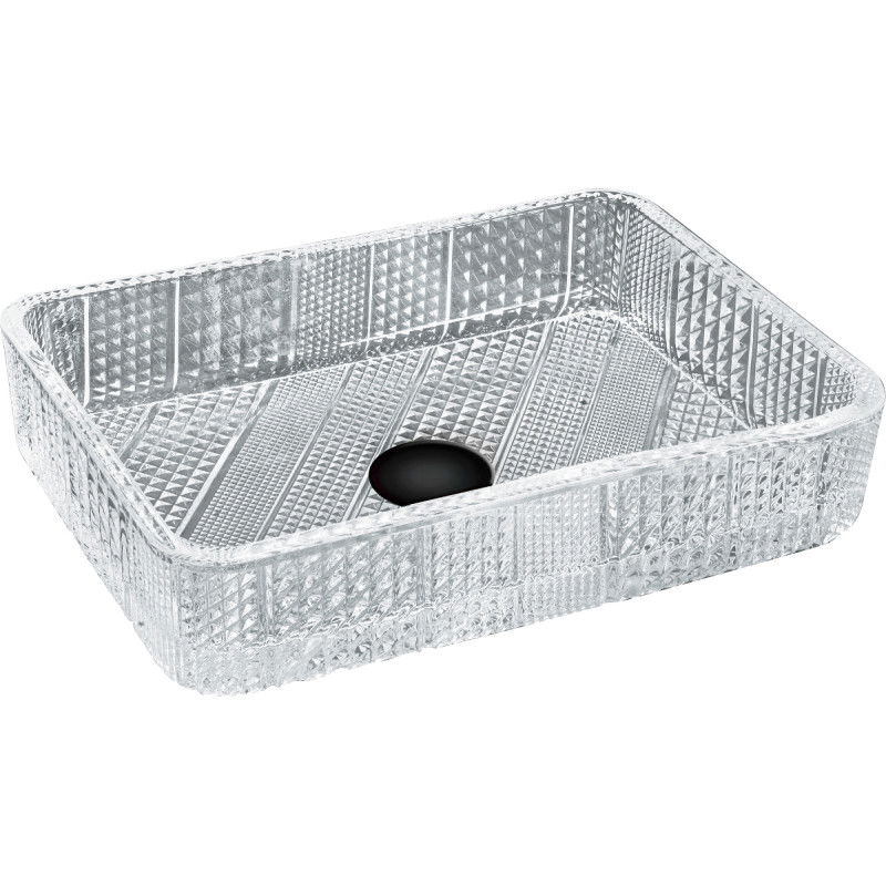 Mexen Akra lavabo à comptoir en verre 46 x 33 cm, transparent - 24024600