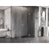 Mexen Lunar cabine de douche pivotante droite 75 x 80 cm, transparent, nickel brossé - 834-075-080-97-00-P