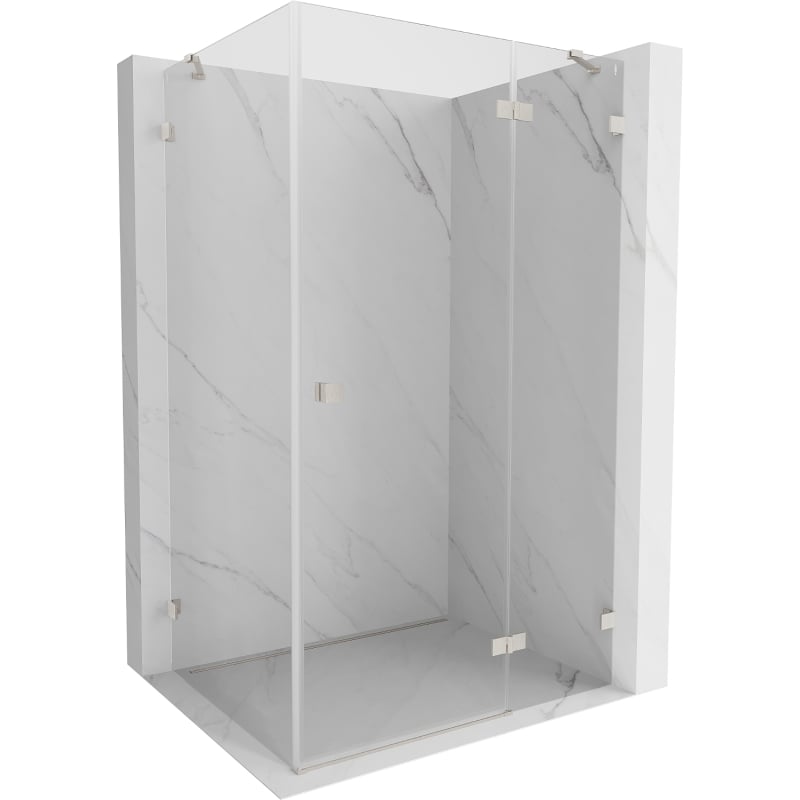 Mexen Lunar cabine de douche pivotante droite 75 x 80 cm, transparent, nickel brossé - 834-075-080-97-00-P