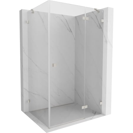 Mexen Lunar cabine de douche pivotante droite 75 x 80 cm, transparent, nickel brossé - 834-075-080-97-00-P