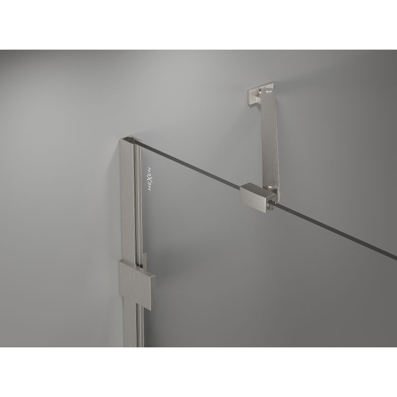 Mexen Lunar cabine de douche pivotante droite 85 x 90 cm, transparent, nickel brossé - 834-085-090-97-00-P
