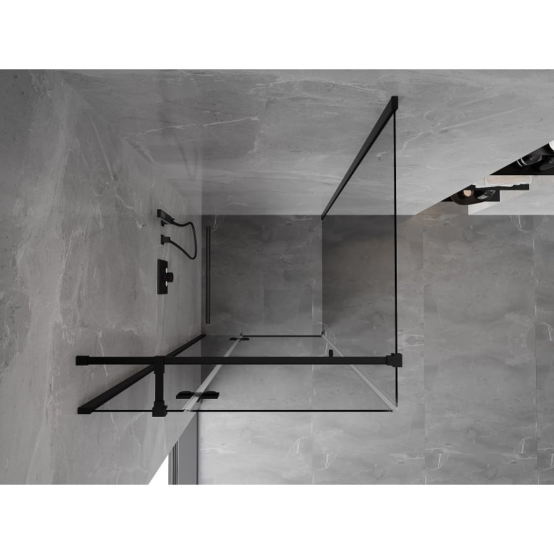 Mexen Mist-H T cabine de douche pivotante gauche 80 x 80 cm, transparent, noir - 8A5T-080-080-70-00-L