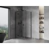 Mexen Mist-H T cabine de douche pivotante gauche 90 x 90 cm, transparente, noire - 8A5T-090-090-70-00-L