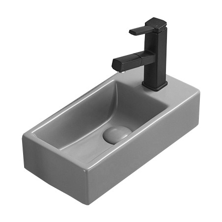Mexen Inez lavabo à poser gauche 40 x 20 cm, gris clair mat - 21484061L