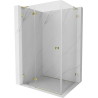 Mexen Lunar L cabine de douche pivotante gauche 75 x 80 cm, transparente, dorée - 834L-075-080-50-00-L