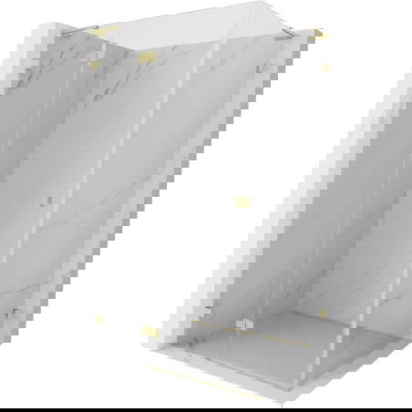 Mexen Lunar L cabine de douche pivotante gauche 75 x 90 cm, transparent, or brossé - 834L-075-090-55-00-L