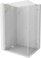 Mexen Lunar L cabine de douche pivotante gauche 80 x 90 cm, transparent, or brossé - 834L-080-090-55-00-L