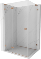 Mexen Lunar L cabine de douche pivotante gauche 70 x 80 cm, transparent, cuivre brossé - 834L-070-080-65-00-L