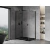 Mexen Mist H T cabine de douche pivotante gauche 100 x 110 cm, transparent, noir - 8A5T-100-110-70-00-L