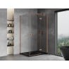 Mexen Mist-H T cabine de douche pivotante droite 110 x 100 cm, transparent, cuivre brossé - 8A5T-110-100-65-00-P