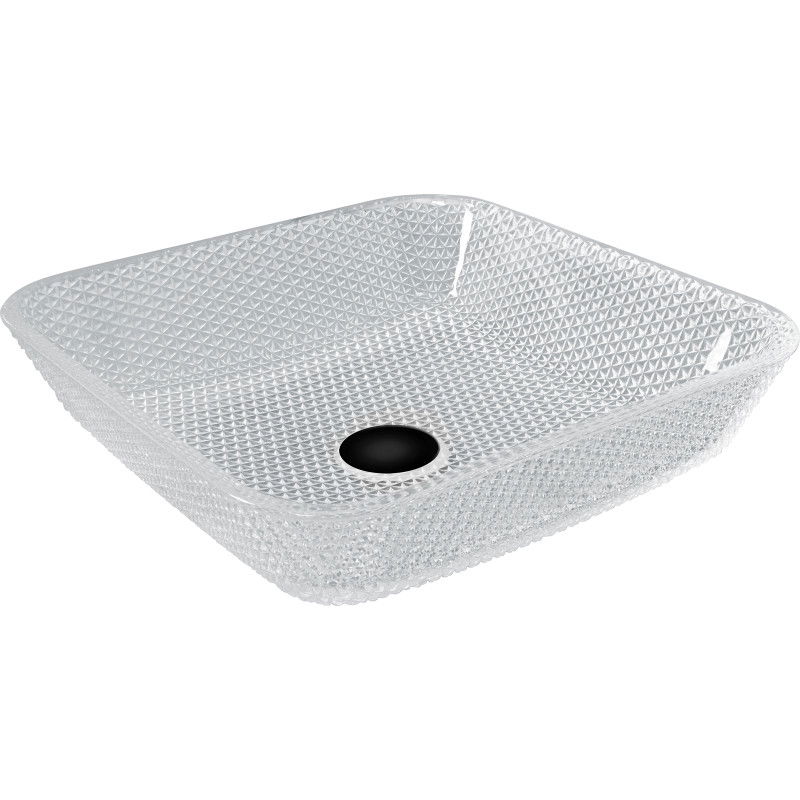 Mexen Mika lavabo à comptoir en verre 40 x 40 cm, transparent - 24104000