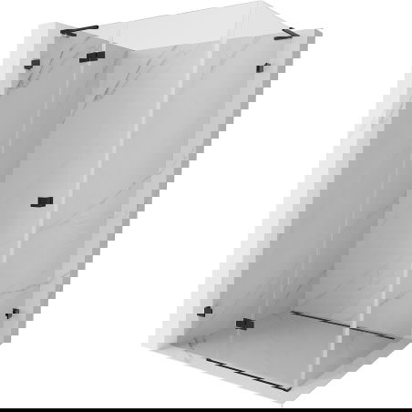 Mexen Lunar L cabine de douche pivotante gauche 70 x 80 cm, transparente, noire - 834L-070-080-70-00-L