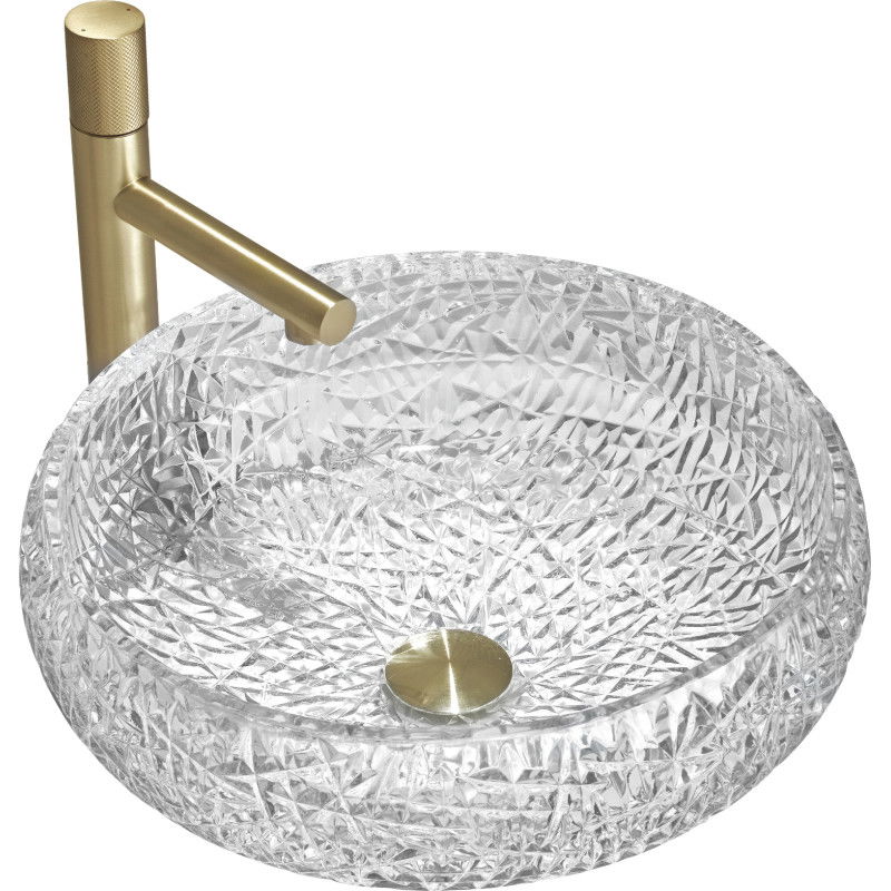 Mexen Celia lavabo à comptoir en verre 44 x 44 cm, transparent - 24034400