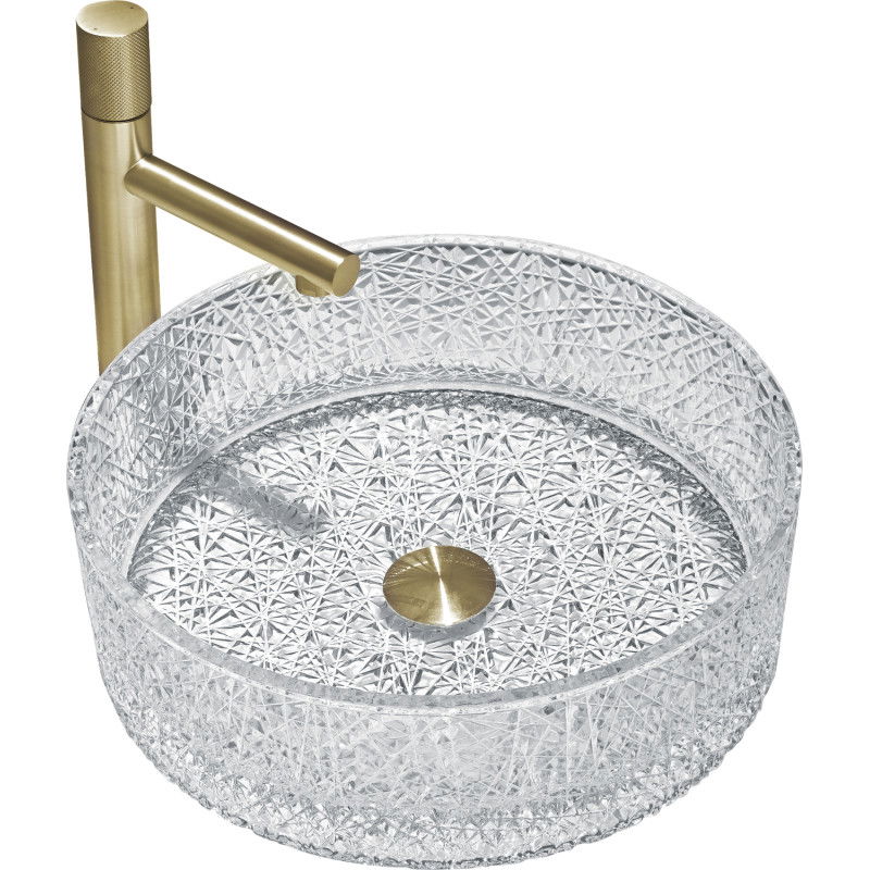 Mexen Dema lavabo à comptoir en verre 39 x 39 cm, transparent - 24043900