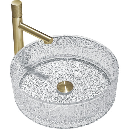 Mexen Dema lavabo en verre sur plan 39 x 39 cm, transparent - 24043900