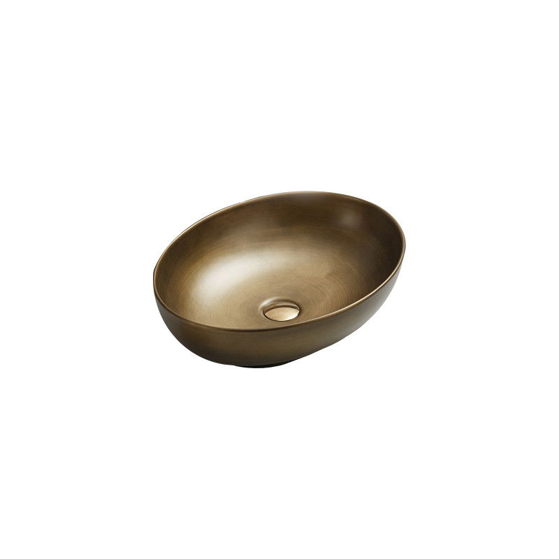 Mexen Iko lavabo de comptoir 52 x 39 cm, Vieil or - 22245253