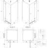 Mexen Lunar L cabine de douche pivotante droite 80 x 90 cm, transparente, métal canon - 834L-080-090-95-00-P