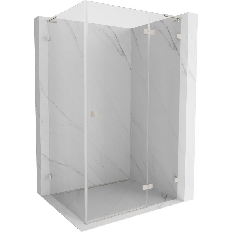 Mexen Lunar L cabine de douche pivotante droite 70 x 90 cm, transparent, nickel brossé - 834L-070-090-97-00-P