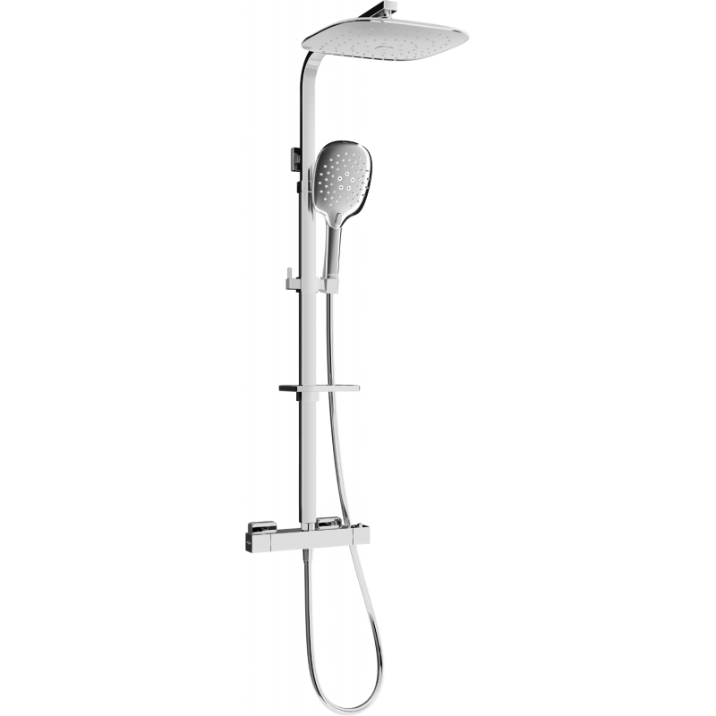Mexen CQ22 set de douche extérieur avec pomme de douche et robinet thermostatique, chrome - 772502295-00