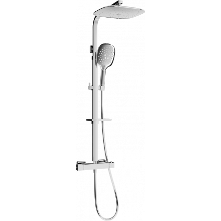 Mexen CQ22 ensemble de douche en saillie avec pommeau de douche et robinet thermostatique, chromé - 772502295-00