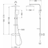 Mexen CQ22 ensemble de douche en saillie avec douche de tête et mitigeur thermostatique, noir - 772502295-70