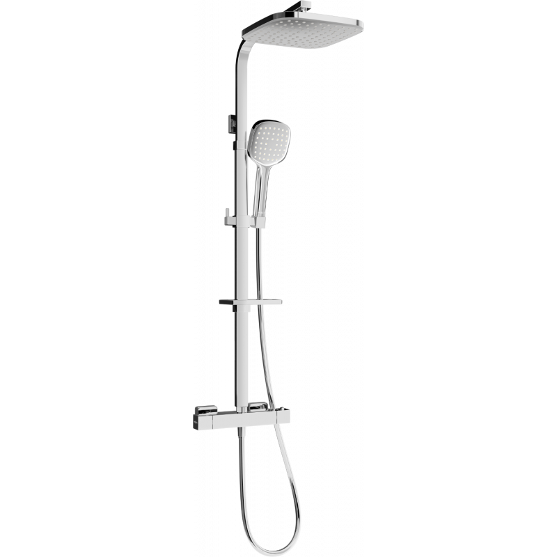 Mexen CQ33 ensemble de douche apparent avec douche de tête et robinet thermostatique, chromé - 772503395-00