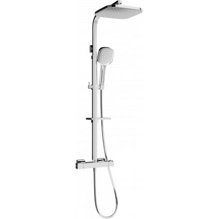 Mexen CQ33 ensemble de douche apparent avec douche de tête et robinet thermostatique, chromé - 772503395-00