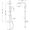 Ensemble de douche apparente Mexen CQ33 avec pomme de douche et robinet thermostatique, blanc/chrome - 772503395-21