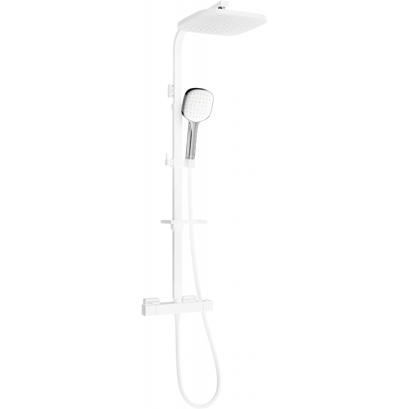 Mexen CQ33 ensemble de douche apparent avec pomme de douche et robinet thermostatique, blanc/chrome - 772503395-21