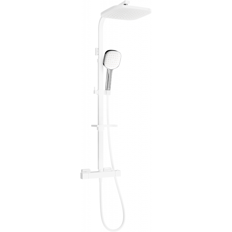 Mexen CQ33 ensemble de douche externe avec douche de tête et robinet thermostatique, blanc/chromé - 772503395-21
