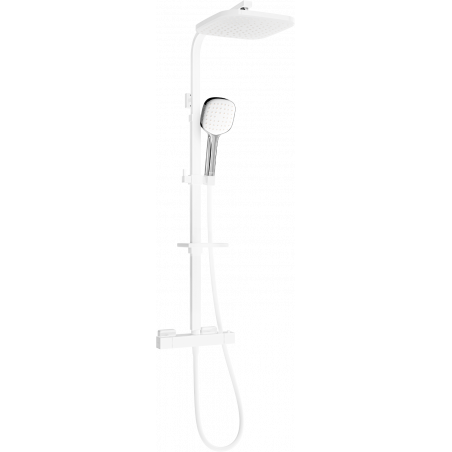 Ensemble de douche apparente Mexen CQ33 avec pomme de douche et robinet thermostatique, blanc/chrome - 772503395-21