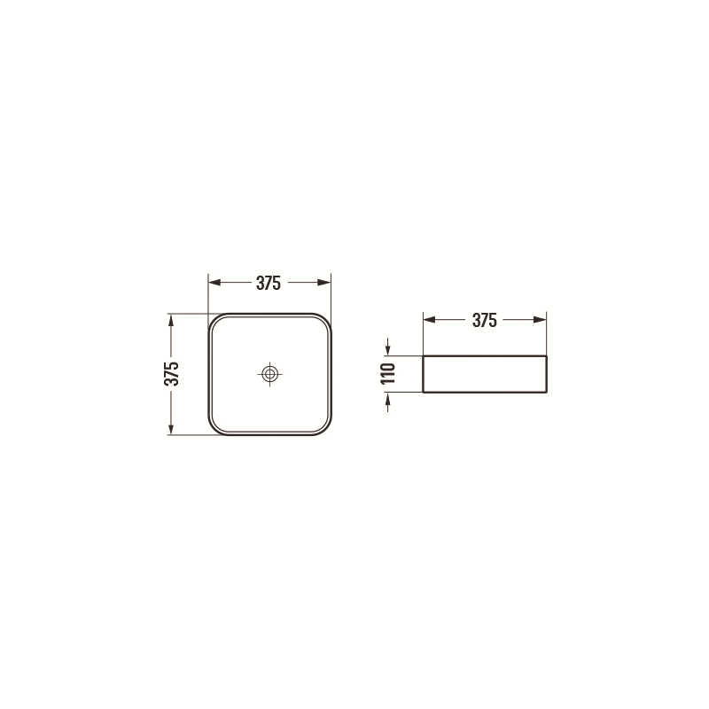 Mexen Vena lavabo posé sur plan 37 x 37 cm, gris clair mat - 22193761
